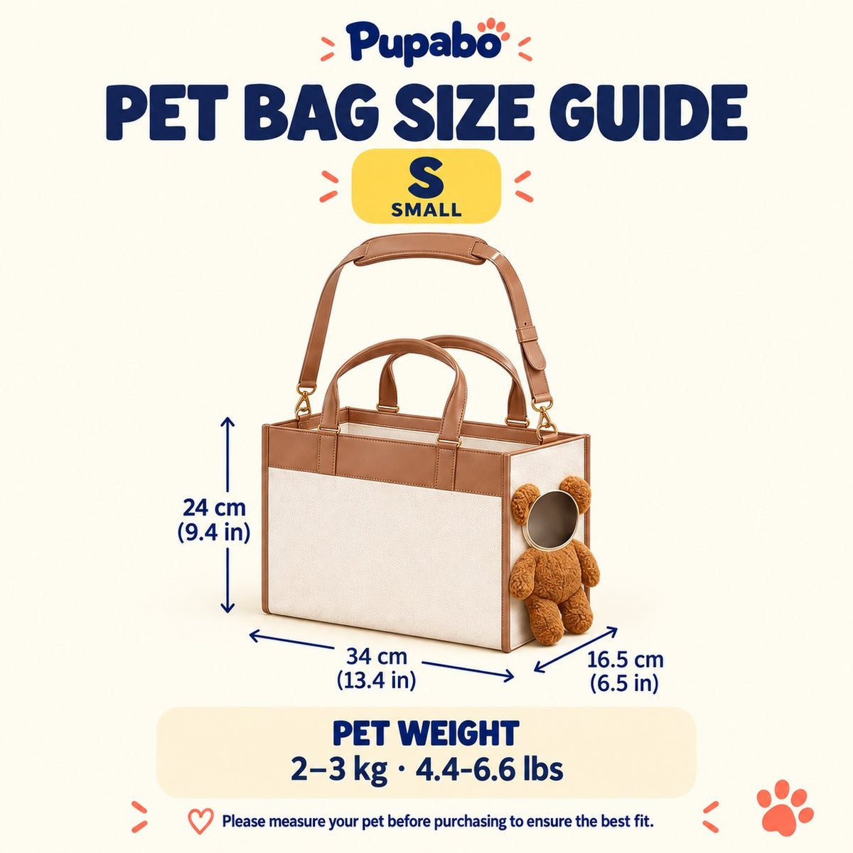 Pupabo Teddy Bag size S