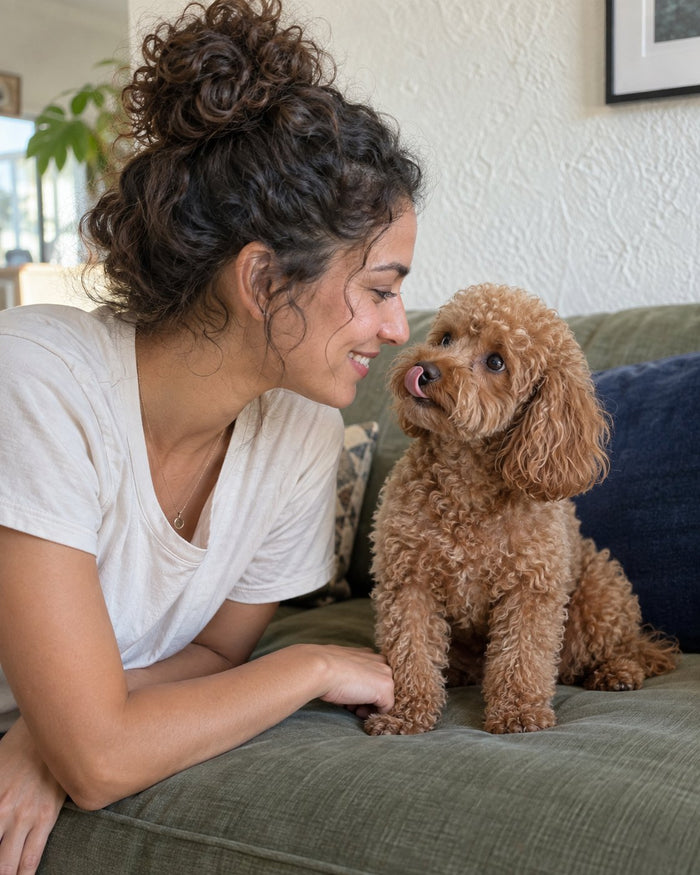 lifestyle person puppy