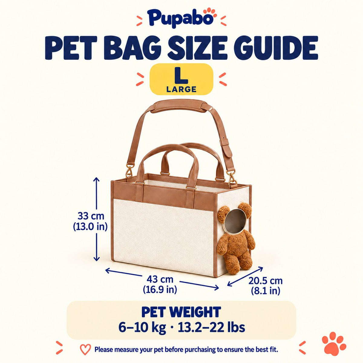 Pupabo Teddy Bag size L